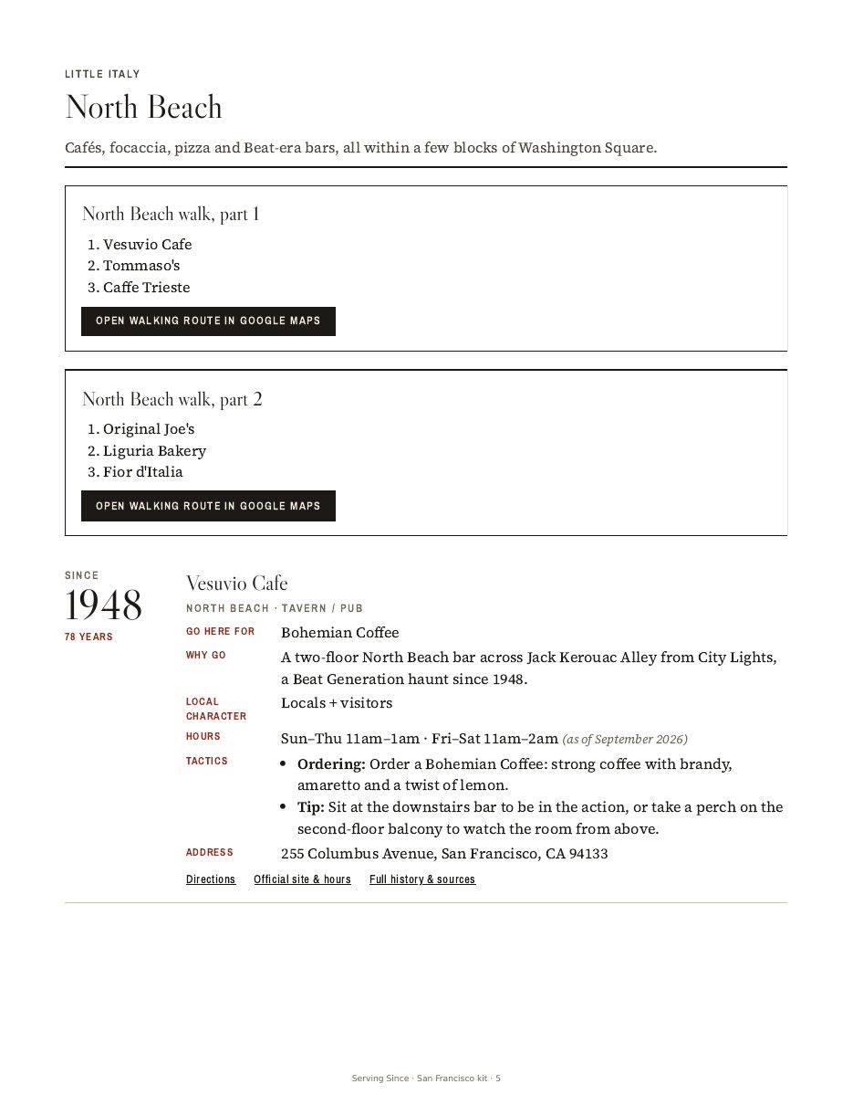 Sample page: a neighborhood with walking routes